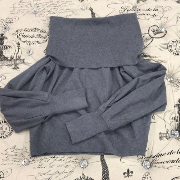 Treasure&Bond Something Navy Off-the-Shoulder Sweater - Picture 3 of 6